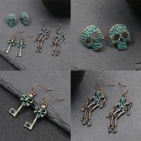 Tibetan Style Earring Set, earring, plated, fashion jewelry, green, 3Pairs/Set, Sold By Set