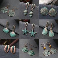 Tibetan Style Earring Set, earring, with Wood, plated, fashion jewelry, 9Pairs/Set, Sold By Set