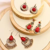Zinc Alloy Drop Earring with Turquoise plated fashion jewelry & enamel Sold By Pair