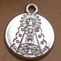 Tibetan Style Pendants, plated, DIY, silver color, 24*19mm, Sold By PC