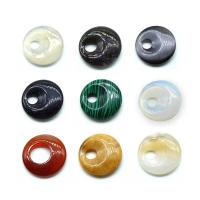 Gemstone Vedhæng Smykker, Natursten, Runde, poleret, Bæredygtig & du kan DIY & forskellig størrelse for valg, blandede farver, Solgt af PC