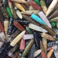 Bijoux Pendentifs en pierres gemmes, Pierre naturelle, poli, DIY, couleurs mélangées, 40x10mm, Vendu par PC