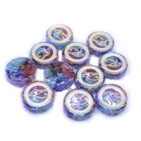 Gemstone Pendants Jewelry Resin with Zinc Alloy Round DIY nickel lead & cadmium free Sold By PC