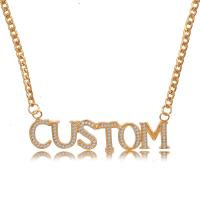 Zinklegierung Schmuck Halskette, plattiert, für Frau & mit Strass, keine, frei von Nickel, Blei & Kadmium, 11x57mm, verkauft per 19.68 ZollInch Strang