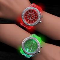 Uniseks sat ® Ženevi, Nehrđajući čelik, s Staklo & Silikonska & Plastika, pozlaćen, modni nakit, više boja za izbor, 45x10x20mm, Prodano By PC