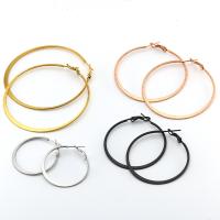 Titanium Steel Hoop Earring plated fashion jewelry & for woman Sold By Pair