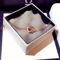 Zinc Alloy Bracelet with 1.18inch extender chain Heart rose gold color plated oval chain & for woman & with rhinestone & hollow nickel lead & cadmium free Sold Per Approx 6.7 Inch Strand