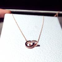 Zinc Alloy Jewelry Necklace with 1.57inch extender chain Donut rose gold color plated oval chain & for woman & with rhinestone & hollow nickel lead & cadmium free Sold Per Approx 7.5 Inch Strand