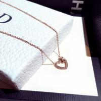 Zinc Alloy Jewelry Necklace with 1.57inch extender chain Heart rose gold color plated oval chain & for woman & with rhinestone & hollow nickel lead & cadmium free Sold Per Approx 7 Inch Strand