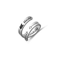 Titanium Steel Finger Ring Unisex & with letter pattern original color US Ring Sold By PC