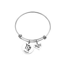 Titanium Steel Bangle, adjustable & different styles for choice & with letter pattern & for woman, original color, 18x1.5mm, 14.54x15x1.5mm, Sold By PC