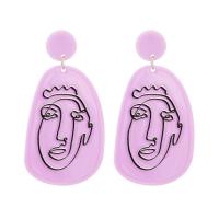 Acrylic Jewelry Earring, Tibetan Style, with Acrylic, plated, fashion jewelry & for woman, nickel, lead & cadmium free, 70x38mm, Sold By Pair
