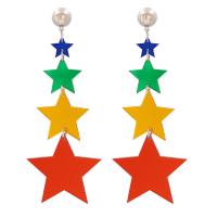 Acrylic Jewelry Earring Zinc Alloy with Acrylic Star plated fashion jewelry & for woman nickel lead & cadmium free Sold By Pair