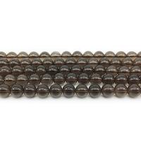 Naturale Smoky Quartz Beads, quarzo affumicato, Cerchio, lucido, DIY & formato differente per scelta, marrone chiaro, Venduto da filo