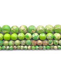 Impression Jasper Beads, Round, polished, DIY & different size for choice, green, Sold By Strand