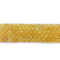 Knistern Quarz Perlen, rund, poliert, DIY & verschiedene Größen vorhanden, gelb, verkauft von Strang