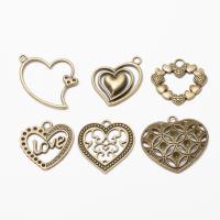 Tibetan Style Heart Pendants, plated, fashion jewelry & DIY & different styles for choice, more colors for choice, Sold By PC