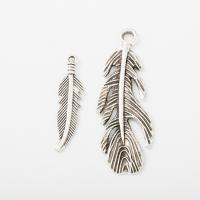 Tibetan Style Feather Pendants, plated, fashion jewelry & DIY & different styles for choice, more colors for choice, Sold By PC
