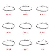 Acier titane bracelet, styles différents pour le choix & avec le motif de lettre & pour femme, couleur originale, 8x8x2mm, 71.5x6x2mm, Vendu par Environ 6.3 pouce brin