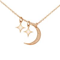 Stainless Steel Jewelry Necklace, with Brass, with 1.96inch extender chain, Moon and Star, plated, oval chain & different styles for choice & for woman, Sold Per Approx 19.6 Inch Strand