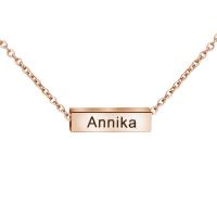 Stainless Steel Jewelry Necklace, with 1.96inch extender chain, Rectangle, plated, DIY & Unisex & oval chain & with letter pattern, more colors for choice, 17x5x5mm, Sold Per Approx 19.6 Inch Strand