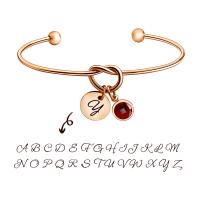 Stainless Steel Bangle with Crystal Heart plated Customized & with letter pattern & for woman 12mm 9mm Sold By PC