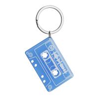 Bag Purse Charms Keyrings Keychains, Acrylic, with Stainless Steel, cassette, Unisex & hollow, more colors for choice, 32.5x50.5x3mm, 24.5x3mm, Sold By PC