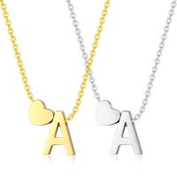 Stainless Steel Jewelry Necklace, Alphabet Letter, plated, fashion jewelry & for woman, more colors for choice, 45+5cm, Sold By Strand