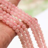 Natürliche Rosenquarz Perlen, rund, poliert, DIY & verschiedene Größen vorhanden, Rosa, verkauft von Strang