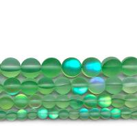 Round Crystal Beads polished DIY Crystal Green Sold By Strand