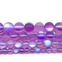 Runde Kristallperlen, Kristall, DIY & verschiedene Größen vorhanden & satiniert, violett, verkauft von Strang