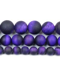 Tigerauge Perlen, rund, poliert, DIY & verschiedene Größen vorhanden, violett, verkauft von Strang
