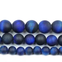 Tigerauge Perlen, rund, poliert, DIY & verschiedene Größen vorhanden, blau, verkauft von Strang