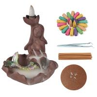 Backflow Incense Burner, Purple Clay, plated, for home and office & durable, 16x14x11cm, Sold By PC