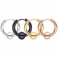 Titanium Steel Huggie Hoop Earring, plated, fashion jewelry & Unisex & different styles for choice, more colors for choice, Sold By PC