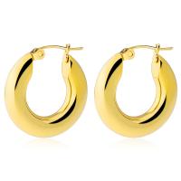 Titanium Steel Huggie Hoop Earring plated fashion jewelry & Unisex Sold By Pair