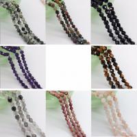 Mixed Gemstone Beads, Natural Stone, Round, plated, Star Cut Faceted & fashion jewelry & DIY, more colors for choice, 8mm, 46PCs/Strand, Sold By Strand