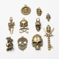Tibetan Style Skull Pendants, plated, fashion jewelry & DIY & Halloween Jewelry Gift & different styles for choice, more colors for choice, Sold By PC