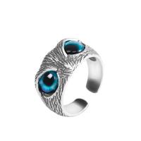 Brass Finger Ring, Owl, silver color plated, adjustable & for man, nickel, lead & cadmium free, US Ring Size:7-8, Sold By PC