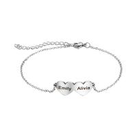 Stainless Steel Jewelry Bracelet Heart Customized & oval chain & with letter pattern & for woman original color 10mm 1.5mm Sold Per Approx 8.5 Inch Strand