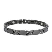 Magnetic Therapy Heath Bracelet , Titanium Steel, plated, with Magnetite & Unisex, more colors for choice, 215x7x3mm, Sold Per Approx 8.4 Inch Strand