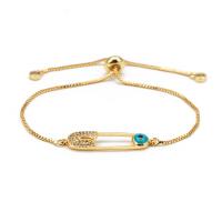 Evil Eye Jewelry Bracelet Brass fashion jewelry & enamel & with rhinestone gold Sold By Bag