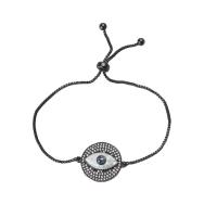 Evil Eye Jewelry Bracelet, Brass, fashion jewelry & with rhinestone, gold, 2Strands/Bag, Sold By Bag
