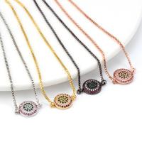 Evil Eye Jewelry Bracelet Brass fashion jewelry & with rhinestone Sold By Bag