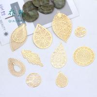 Hollow Brass Pendants gold color plated DIY Sold By Bag