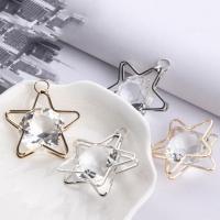 Tibetan Style Star Pendant, with Cubic Zirconia, plated, DIY, more colors for choice, nickel, lead & cadmium free, 40x44mm, 10PCs/Bag, Sold By Bag