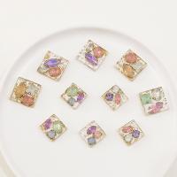 Fashion Resin Cabochons, with Cubic Zirconia,  Square, epoxy gel, DIY & different size for choice, more colors for choice, nickel, lead & cadmium free, 10PCs/Bag, Sold By Bag