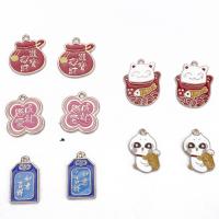 Tibetan Style Enamel Pendants, plated, DIY & different styles for choice, more colors for choice, nickel, lead & cadmium free, 50PCs/Bag, Sold By Bag