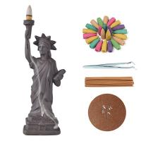 Backflow Incense Burner, Porcelain, Lady Liberty, for home and office & durable, 23*13.5*11cm, Sold By PC