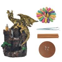 Backflow Incense Burner Resin Dragon for home and office & durable 23*16.5*11cm Sold By PC